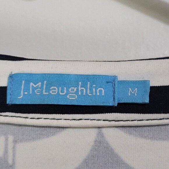 J. McLaughlin Womens SZ M Catalina Cloth Geometric Print Black White Tunic Top - Picture 5 of 9